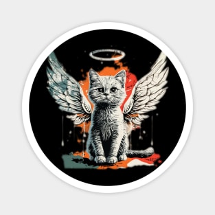 Cute cat with Angel's wings painted Magnet